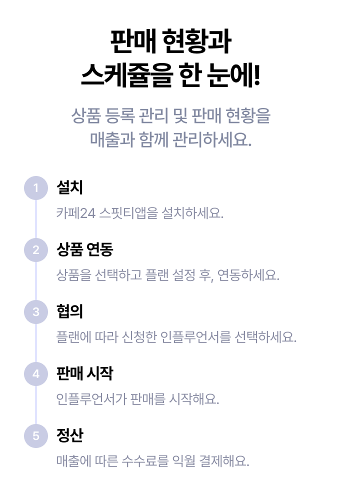 판매 현황과 스케쥴을 한 눈에!
